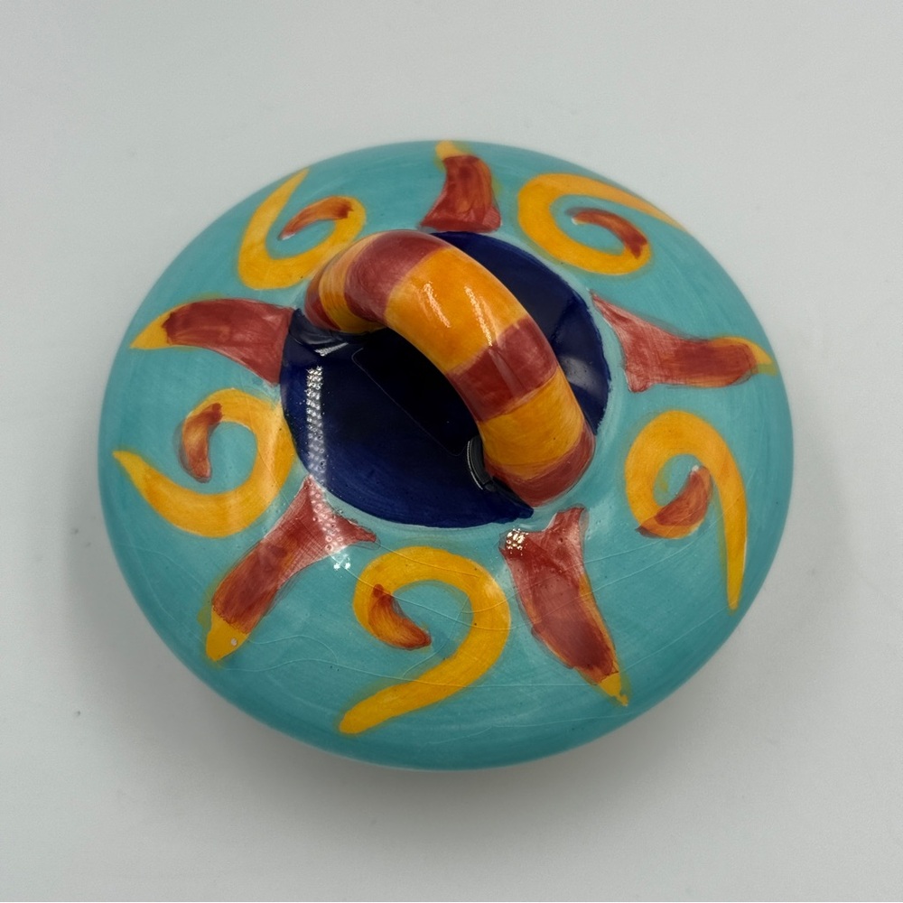 Vibrant Sun Design Ceramic Teapot - Multicolor - Picture 8 of 16